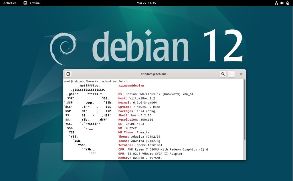 Debian 12 Bookworm GNOME Desktop