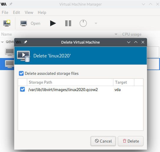 delete virtual machine using virt-manager -2