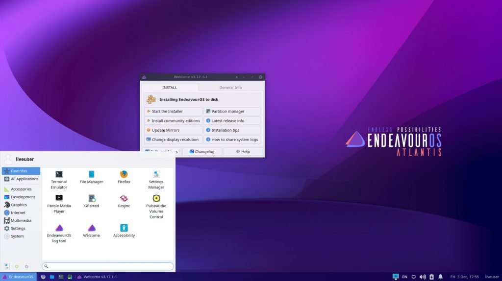 EndeavourOS - Best Linux Distributions of 2022