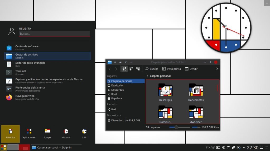 Mondrian Theme dark