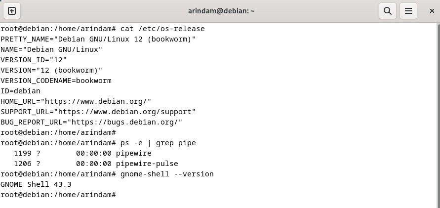 Pipewire in Debian 12
