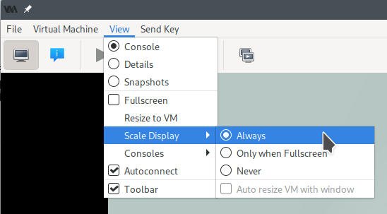 Scale Display in virt-manager