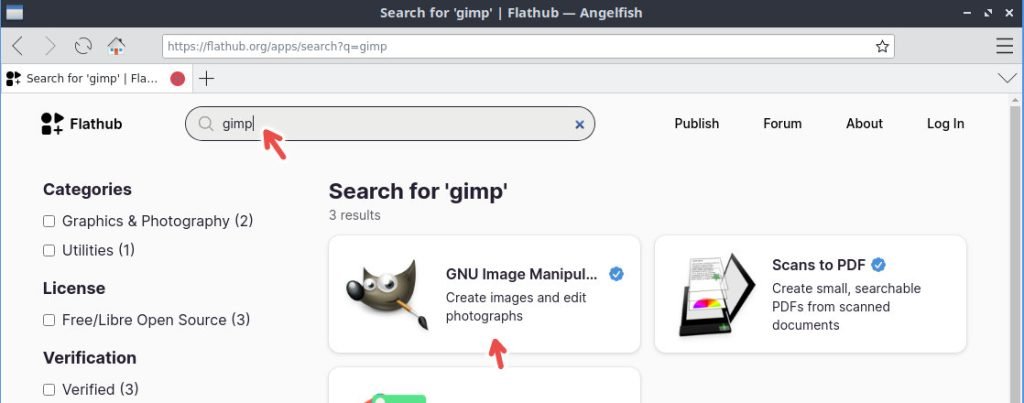 Search for Flatpak app in Flathub (example)
