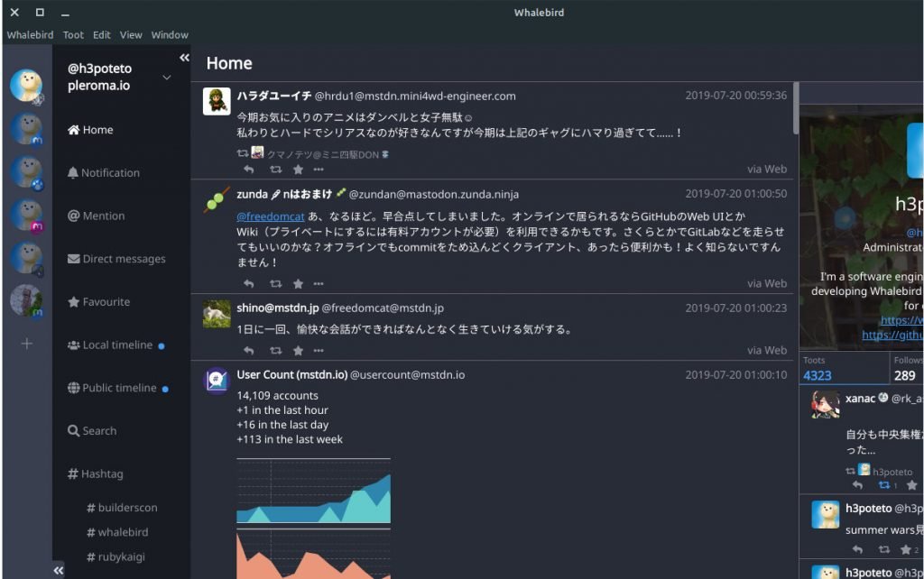 Whalebird Mastodon Client