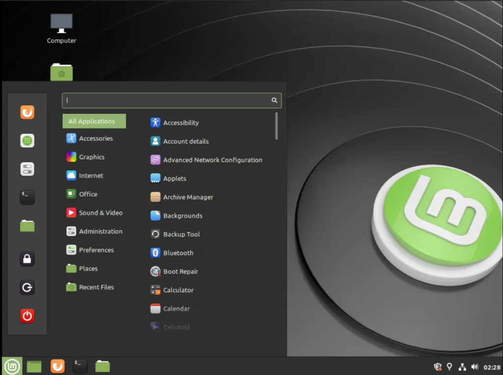 Linux Mint 20 - Cinnamon Edition Desktop